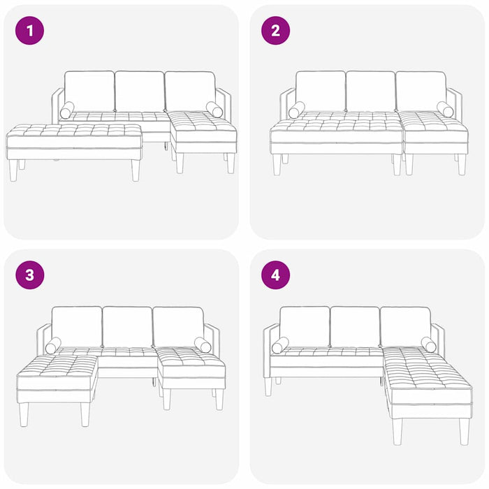 Garden Sofa With Bench And Cushions L-Shaped Black Velvet Ttxkxib