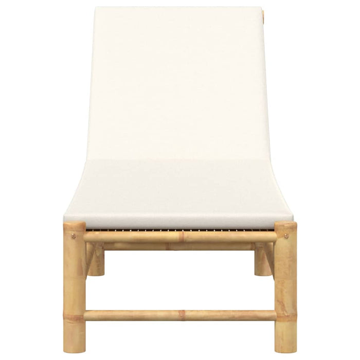 Sun Lounger With Cushions 55X199X30 Cm Bamboo Aobnxxl