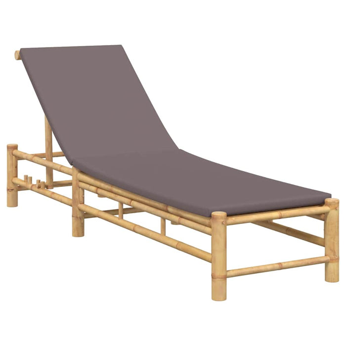 Sun Lounger With Cushions 55X199X30 Cm Bamboo Aobnxxi