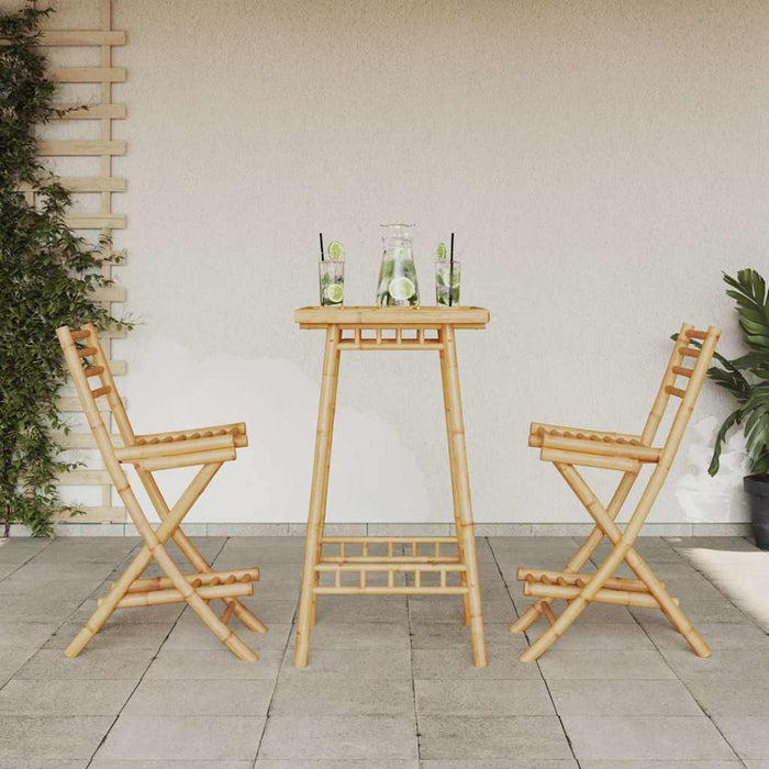 Outdoor Bar Stools With Footrests 2 Pcs Foldable Bamboo Aobnxxn