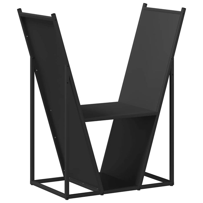 Firewood Rack Black 69.5X35X81 Cm Cold-Rolled Steel Nlaoii