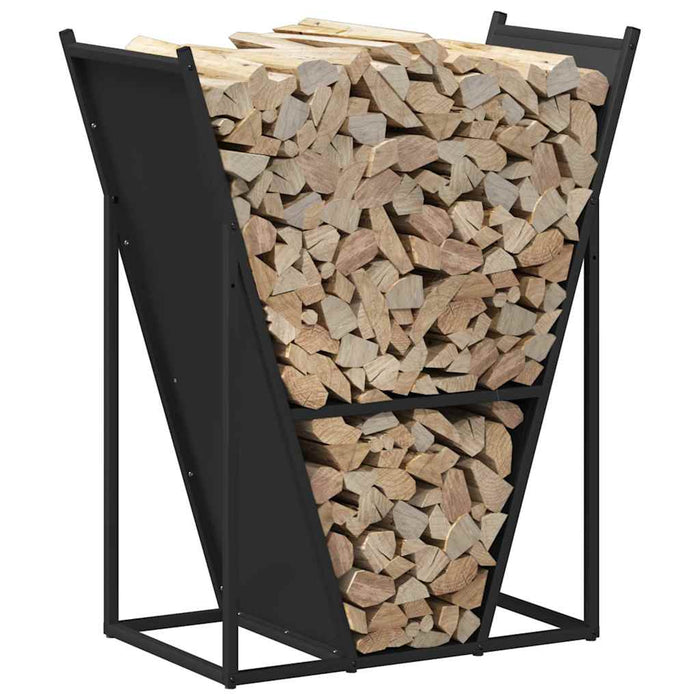 Firewood Rack Black 69.5X35X81 Cm Cold-Rolled Steel Nlaoii