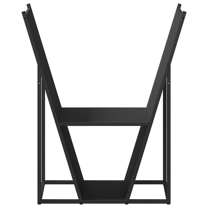 Firewood Rack Black 69.5X35X81 Cm Cold-Rolled Steel Nlaoii