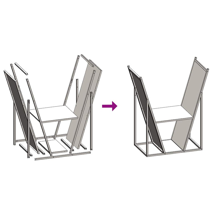 Firewood Rack Black 69.5X35X81 Cm Cold-Rolled Steel Nlaoii