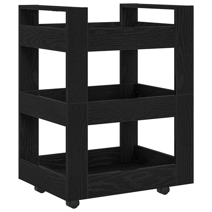 Kitchen Trolley Black Oak 60 X 45 X 80 Cm Engineered Wood Nlxook