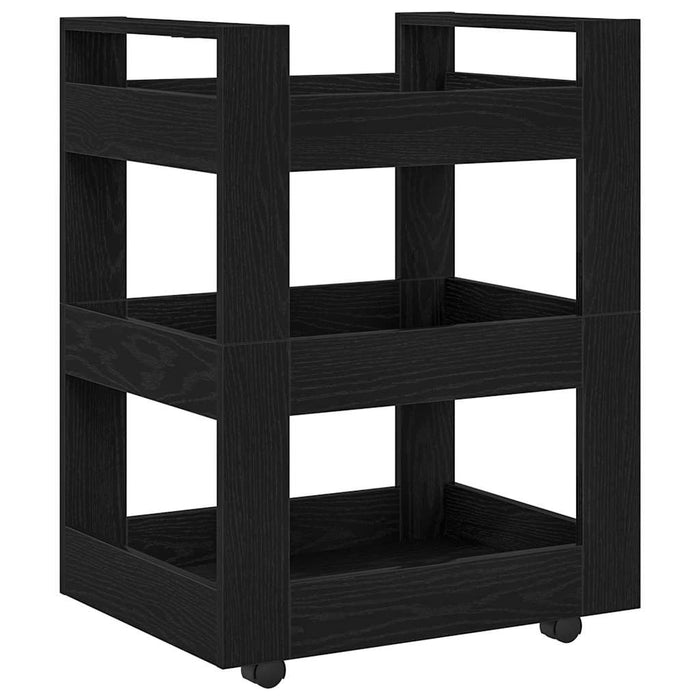 Kitchen Trolley Black Oak 60 X 45 X 80 Cm Engineered Wood Nlxook