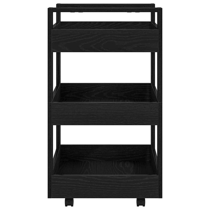 Kitchen Trolley Black Oak 60 X 45 X 80 Cm Engineered Wood Nlxook