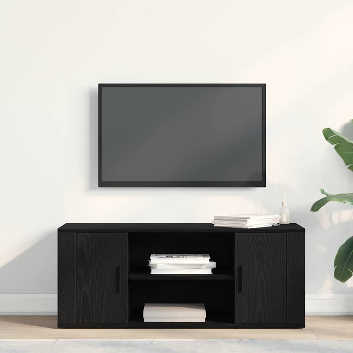 Tv Cabinet Black Oak 100 X 35 X 40 Cm Engineered Wood Nlxoxp