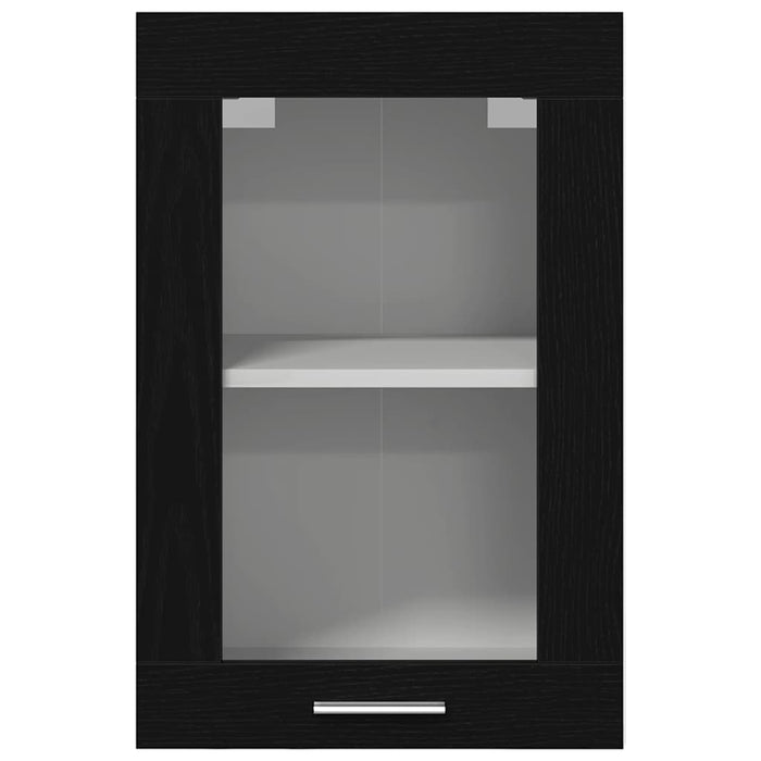 Hanging Glass Cabinet Black Oak 40X31X60 Cm Engineered Wood Nltotk
