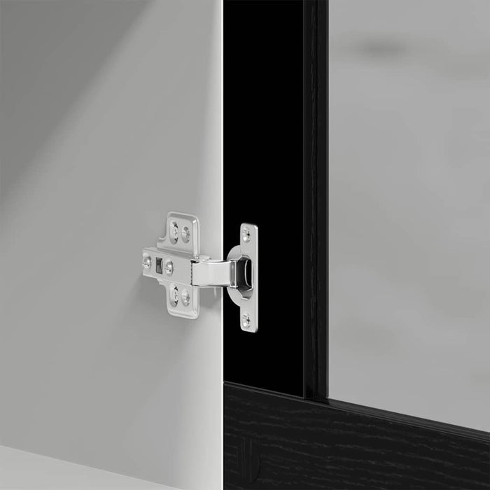 Hanging Glass Cabinet Black Oak 40X31X60 Cm Engineered Wood Nltotk