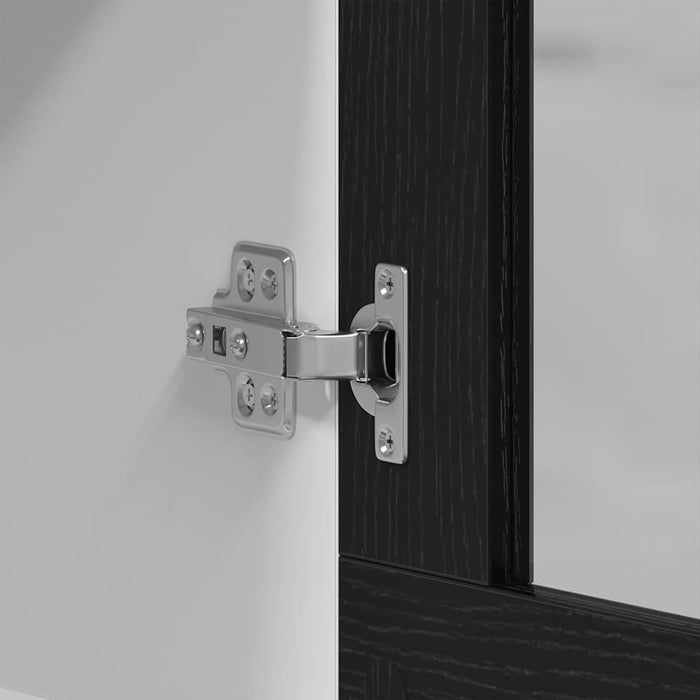 Hanging Glass Cabinet Black Oak 80 X 31 X 60 Cm Engineered Wood Nltoai