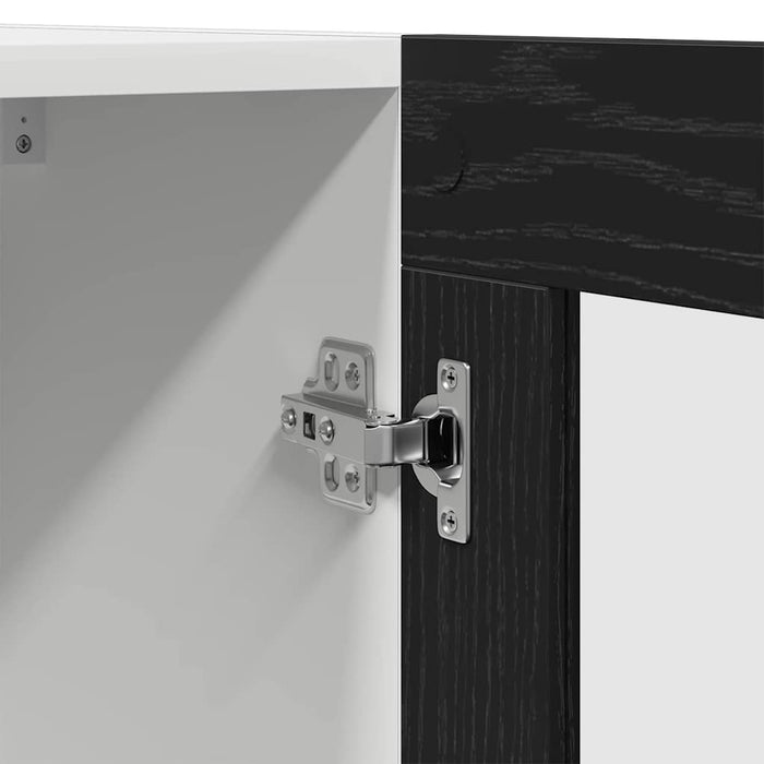 Hanging Glass Cabinet Black Oak 60 X 31 X 60 Cm Engineered Wood Nltopx