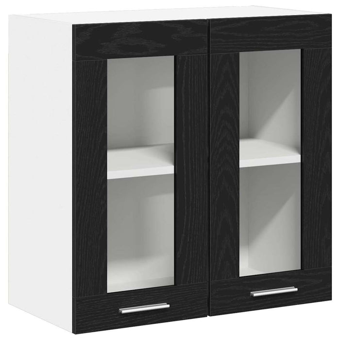 Hanging Glass Cabinet Black Oak 60 X 31 X 60 Cm Engineered Wood Nltopx