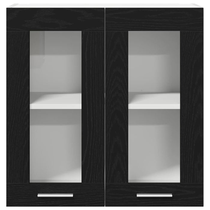 Hanging Glass Cabinet Black Oak 60 X 31 X 60 Cm Engineered Wood Nltopx