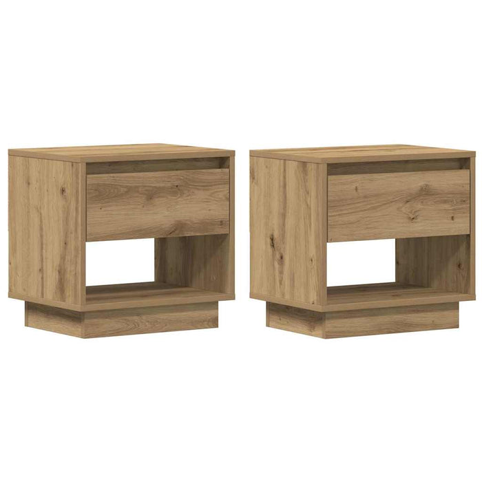 Nightstand 2 Pcs Artisan Oak 45 X 34 X 44 Cm Engineered Wood Nltttl