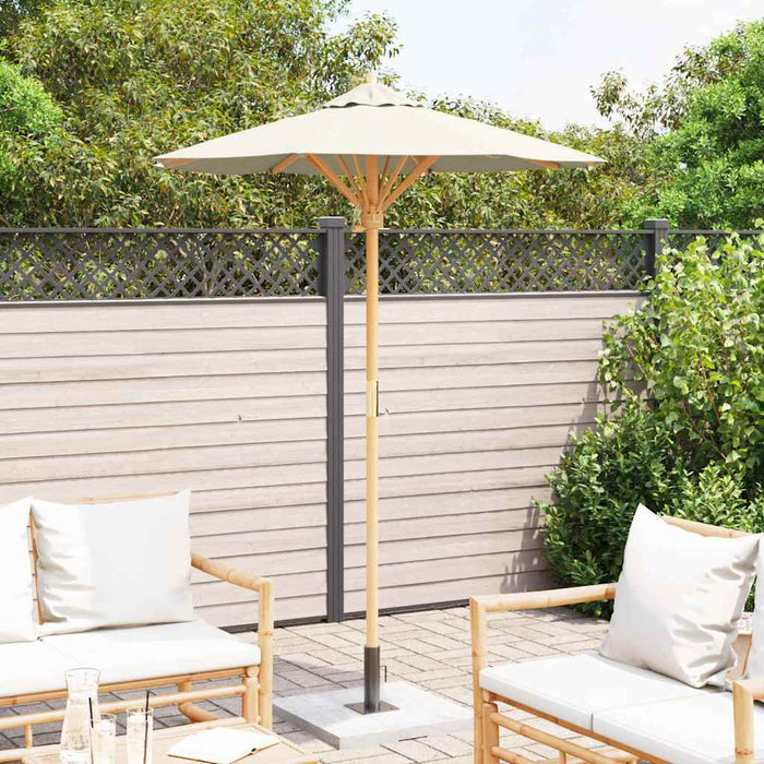 Garden Parasol Cream White 150 X 150 X 210 Cm Bamboo Aobnbik