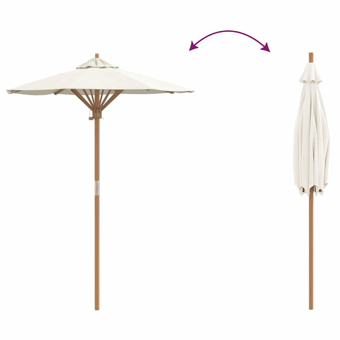 Garden Parasol Cream White 150 X 150 X 210 Cm Bamboo Aobnbik