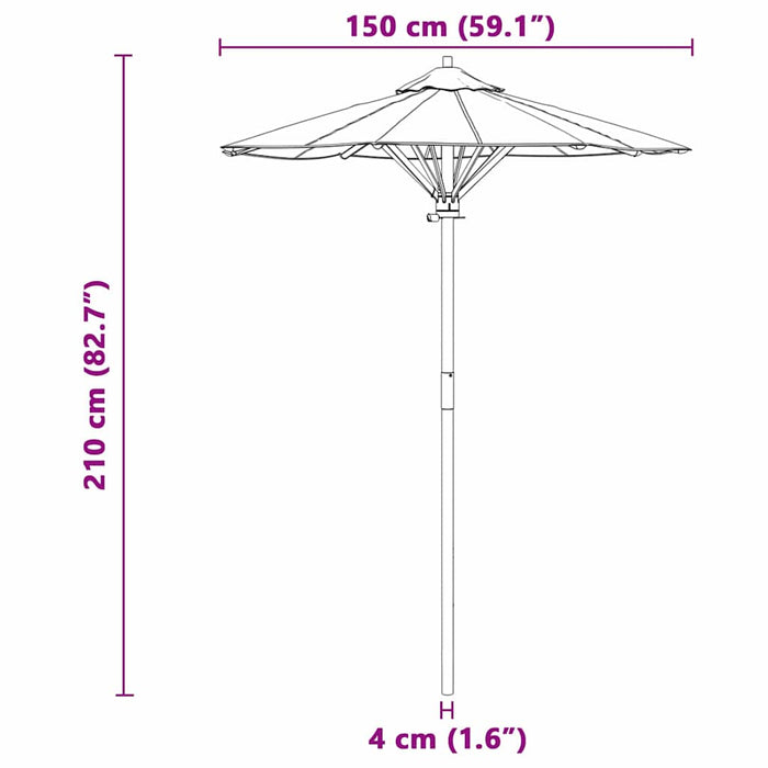 Garden Parasol Cream White 150 X 150 X 210 Cm Bamboo Aobnbik