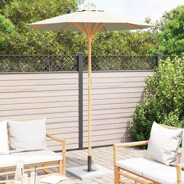 Garden Parasol Cream White 180 X 180 X 230 Cm Bamboo Aobnbnb