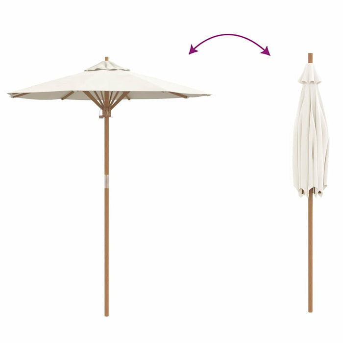 Garden Parasol Cream White 180 X 180 X 230 Cm Bamboo Aobnbnb