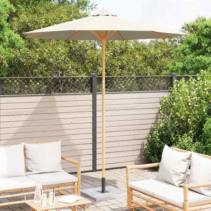 Garden Parasol Cream White 240 X 240 X 260 Cm Bamboo Aobnbnx