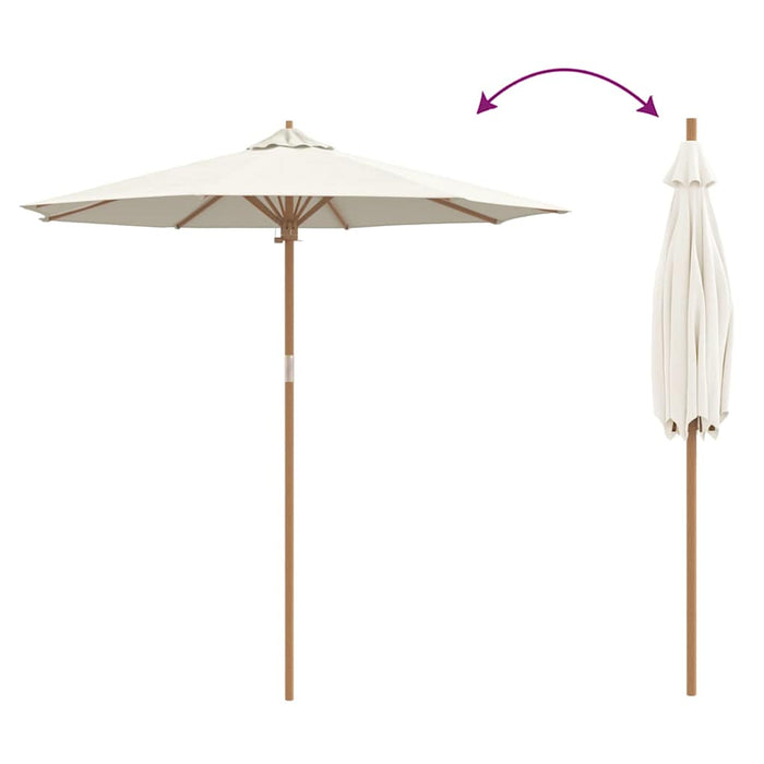 Garden Parasol Cream White 240 X 240 X 260 Cm Bamboo Aobnbnx
