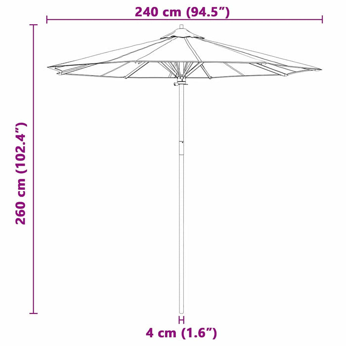 Garden Parasol Cream White 240 X 240 X 260 Cm Bamboo Aobnbnx