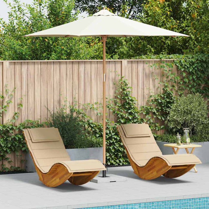 Garden Parasol Cream White 270 X 270 X 260 Cm Bamboo Aobnbnt