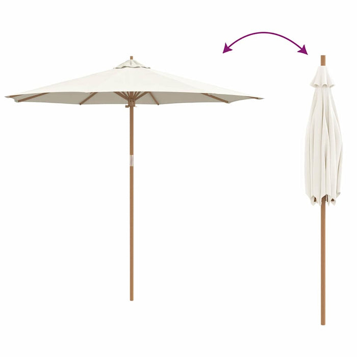 Garden Parasol Cream White 270 X 270 X 260 Cm Bamboo Aobnbnt