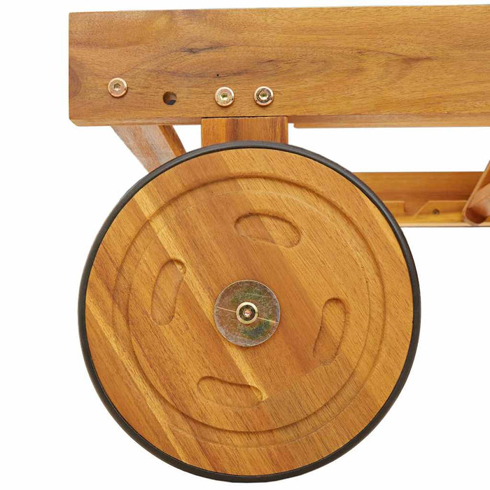 Sun Lounger With Table Solid Wood Acacia Ttxpokk