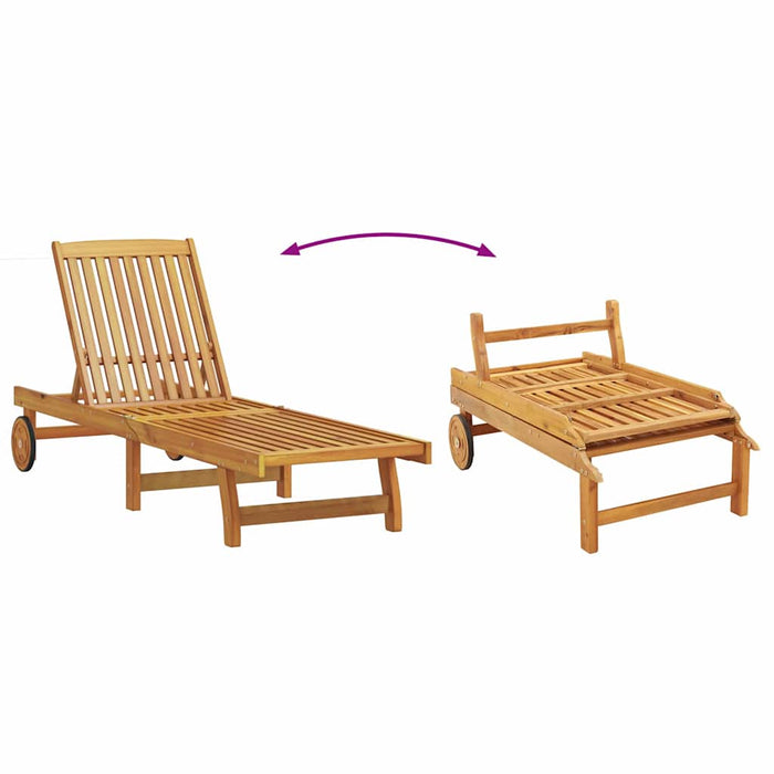 Sun Lounger 2 Pcs Brown 40 X 40 X 40Cm Solid Acacia Wood Ttxpxbo
