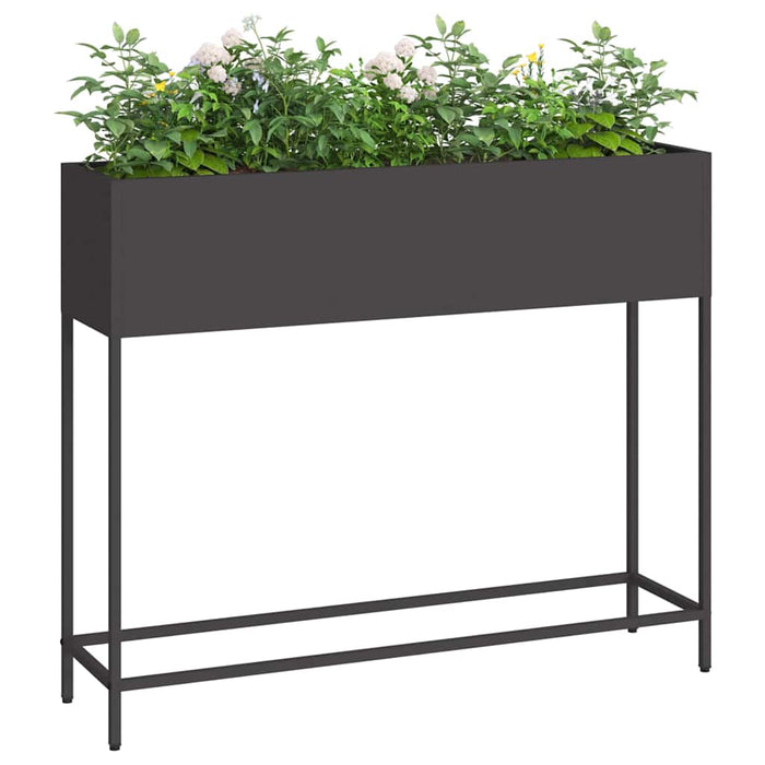 Raised Garden Planter Black 100 X 26 X 82 Cm Steel Nlpnil