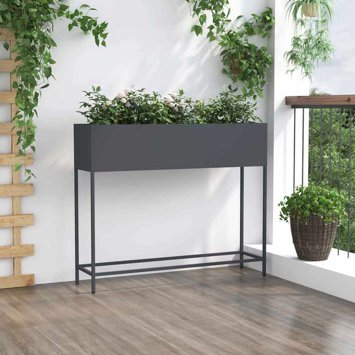 Raised Garden Planter Anthracite 100 X 26 X 82 Cm Steel Nlpnin