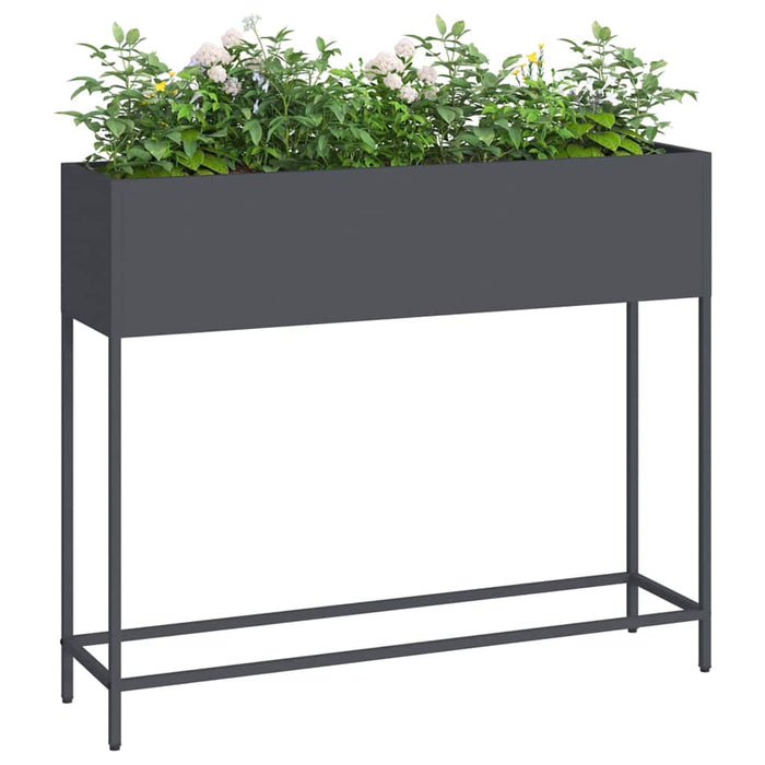 Raised Garden Planter Anthracite 100 X 26 X 82 Cm Steel Nlpnin