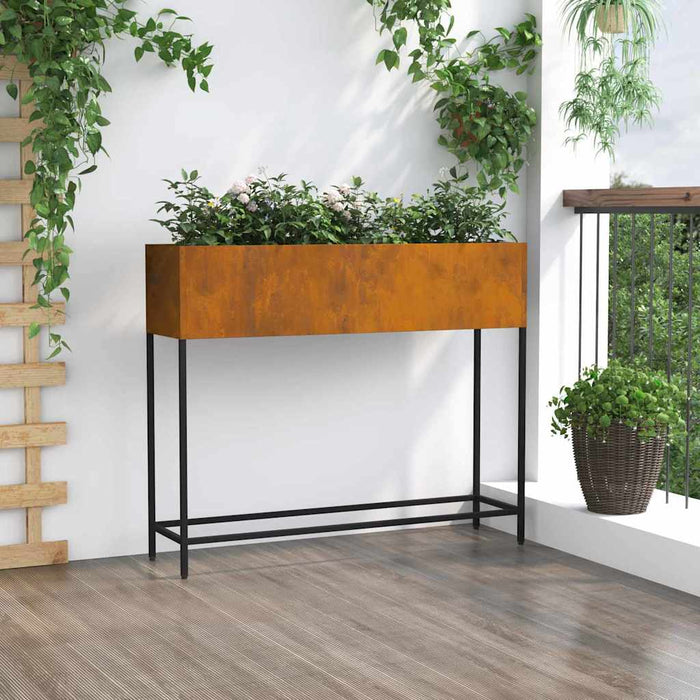 Raised Garden Planter Rusty 100 X 26 X 82 Cm Steel Nlpnnx