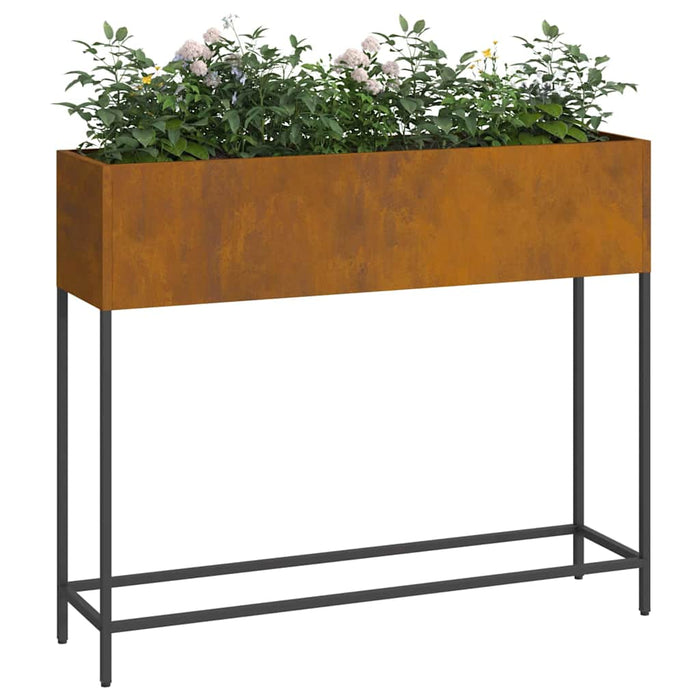 Raised Garden Planter Rusty 100 X 26 X 82 Cm Steel Nlpnnx