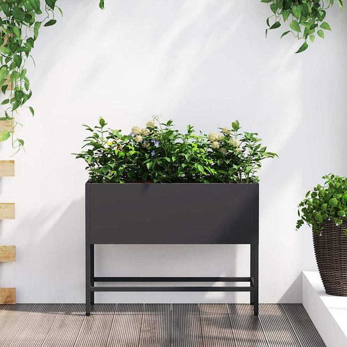 Raised Garden Planter Black 60 X 26 X 45 Cm Steel Nlpnnt