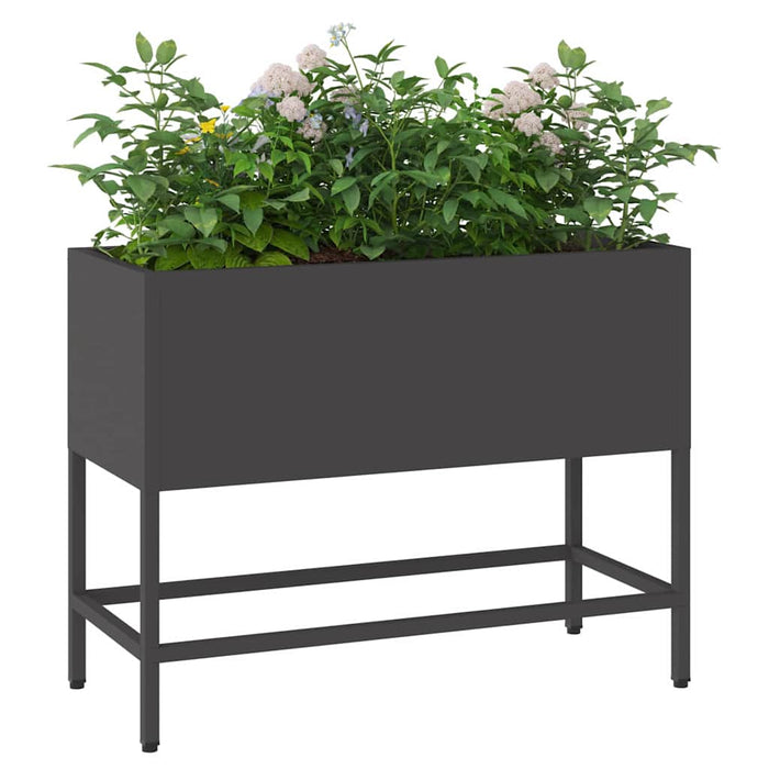 Raised Garden Planter Black 60 X 26 X 45 Cm Steel Nlpnnt