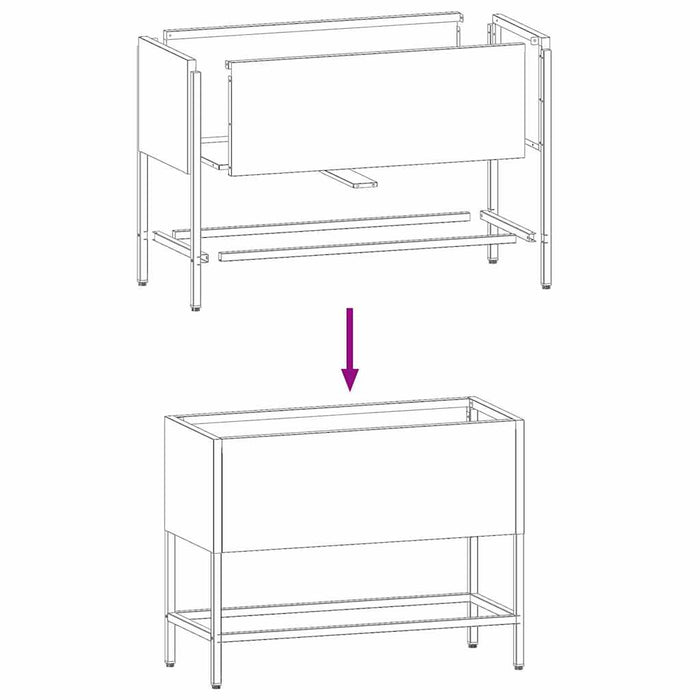 Raised Garden Planter Anthracite 60 X 26 X 45 Cm Steel Nlpnnp