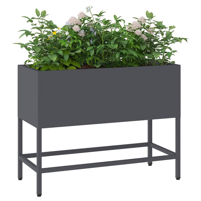 Raised Garden Planter Anthracite 60 X 26 X 45 Cm Steel Nlpnnp