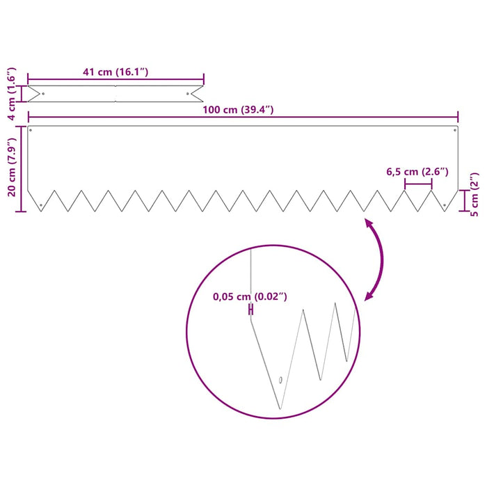 Lawn Edgings 30 Pcs Anthracite 100 X 0.5 X 20 Cm Steel Nlpkpa