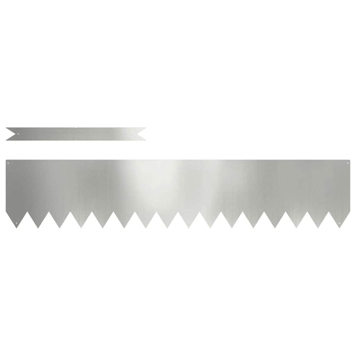 Lawn Edgings 20 Pcs Silver 100 X 0.5 X 20 Cm Galvanised Steel Nlpklx