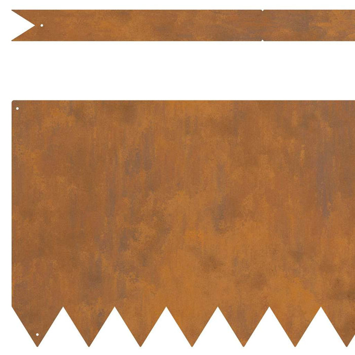 Lawn Edging 20 Pcs Brown 100 X 0.05 X 20 Cm Weathering Steel Nlpknb