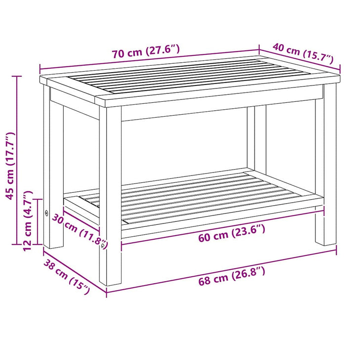Coffee Table Brown 90 X 50 X 45 Cm Solid Acacia Wood Aobnobt