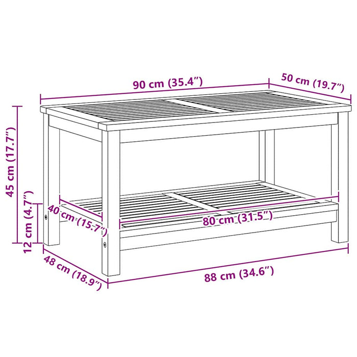 Coffee Table Brown 110 X 55 X 45 Cm Solid Acacia Wood Aobnoba