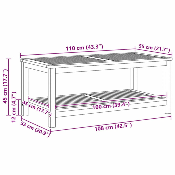 Coffee Table Brown 70 X 40 X 45 Cm Solid Acacia Wood Aobnobp