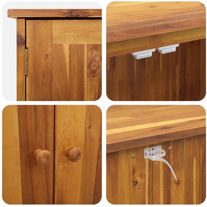 Garden Cabinet Brown 90 X 40 X 90 Cm Solid Acacia Wood Axbbotlo