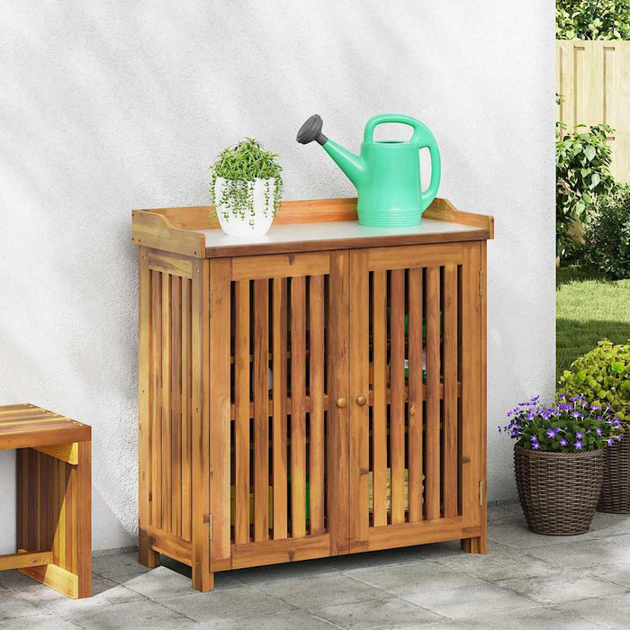 Garden Cabinet With Storage With Door Brown 93 X 41.5 X 98Cm Axbbotlp