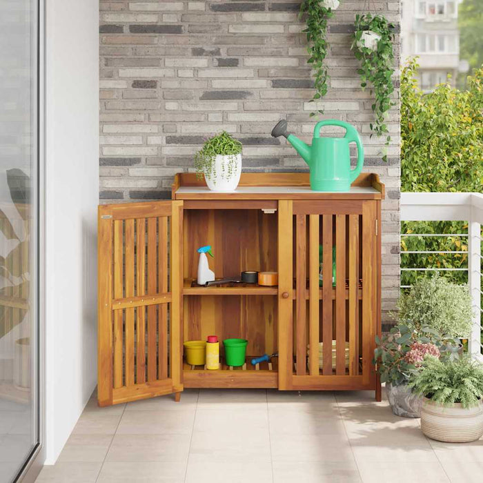 Garden Cabinet With Storage With Door Brown 93 X 41.5 X 98Cm Axbbotlp