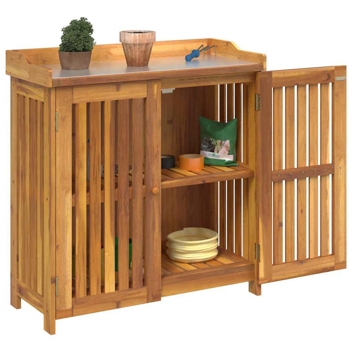 Garden Cabinet With Storage With Door Brown 93 X 41.5 X 98Cm Axbbotlp